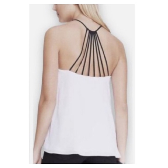 Express Blouse Silk-like off white Ivory with Black Straps Cami Top Size S - Picture 6 of 10